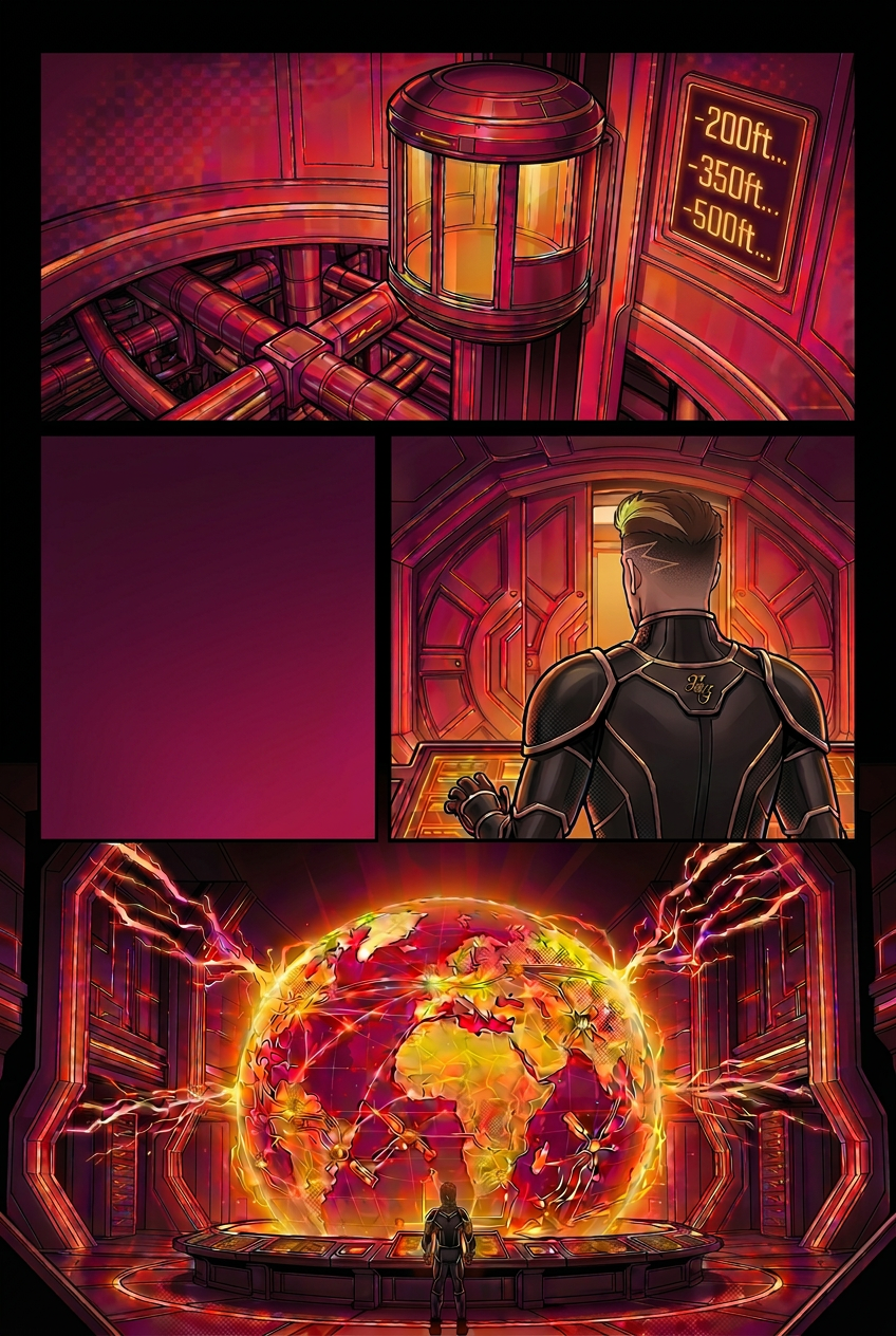 The Brander Protocol activates a hidden global network around a glowing holographic Earth