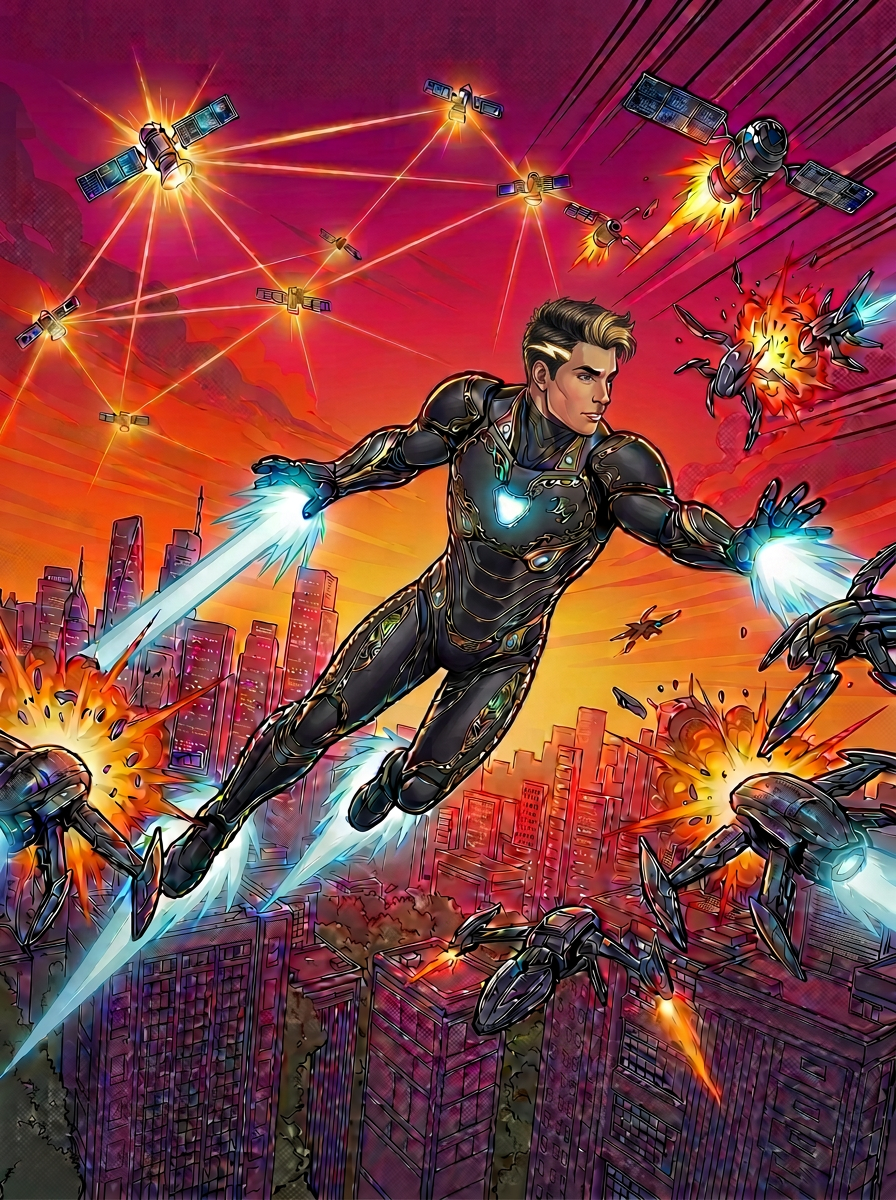 Iron Brander battles drones and restores satellites over Los Angeles